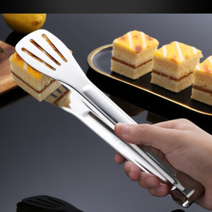 304 Stainless Steel Food Clip 29cm Hollowed Out Oil Draining Kitchen Tongs For Bread And Barbecue - Product Image 1