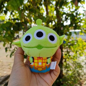 Lindo Peluche de Oso Verde Alienígena de Tres Ojos con Fresa Rosa, Divertido Muñeco de Peluche de Hamburguesa, <span class=keywords><strong>Mini</strong></span> Colgante de 12CM para Llavero y Mochila - Product Image 3