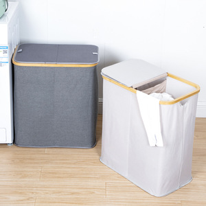 <b>Laundry</b> Hamper Gray 54x34x60Cm Foldable Oxford Cloth Rectangle <b>Standing</b> Type For Bathroom Clothing Organizer - Product Image 3