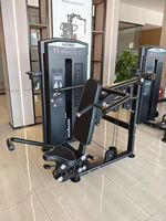 Appareil de musculation professionnel double fonction à charge par plaques en acier pour exercices de jambes, étirements, flexions et tonification musculaire, Modèle F1087