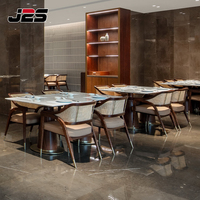 Ensemble de table et de chaises carrées en bois pour restaurant moderne, café, boutique de café de luxe sur mesure J2S