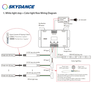Controlador de Movimiento LED para Escaleras Skydance <span class=keywords><strong>ES24</strong></span>, DC 5V 12V 24V, 24 Canales, Luz Nocturna Interior con Sensor PIR, Regulador de Intensidad para Escaleras, Tira Flexible - Product Image 5
