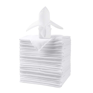 Servilletas de Boda Blancas de Poliéster Jacquard Hechas a Mano, Personalizadas al por Mayor, 130-200gsm, Inthetrend, para Restaurante, Hotel y Uso en Exteriores - Product Image 1