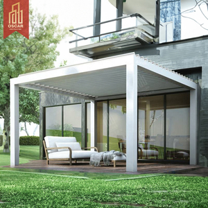 Oscaracso Pérgola Retráctil Pérgola Eléctrica de Aluminio con Sistema de Toldo Montado en Pared <span class=keywords><strong>Metal</strong></span> - Product Image 3