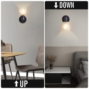 Chải Nickel sắt E26 Vanity đèn phòng ngủ hiện đại tường ánh sáng đồ đạc chuyển đổi quay Wall Mount Frosted Glass Tường Đèn - Product Image 3