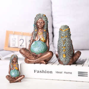 Earth Mother Statue Resin Craft <b>Ornament</b> 3 Pcs Set Tabletop Decoration Figure Sculpture Gift - Product Image 2