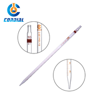 Pipette graduée en verre borosilicate CORDIAL 1/2/5/10/25/50 ml pour usage en laboratoire
