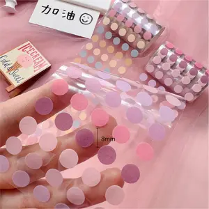 Renk noktalar dekoratif yapıştırıcı Washi maskeleme bandı DIY Scrapbooking noktalar Washi bant yuvarlak etiket rulosu nokta washi bant yuvarlak