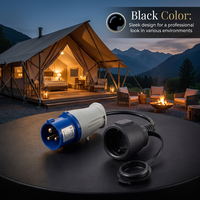 Adaptateur de prise industrielle CEE 16A IP44 230V pour camping-car, avec câble de raccordement Schuko de 0,35 m