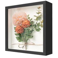 Cadre carré moderne 3D de 5,7 pouces avec façade en verre pour fleurs pressées, souvenirs et objets de bébé