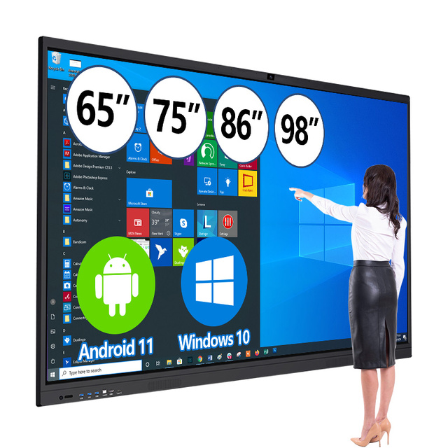 55 65 75 85 86 98 110 Inch Pen Finger Touch Interactive Flat Panel 4k Lcd Digital Interactive Smart Boards for Schools Teaching