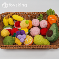 Groothandel Aanpasbare Gehaakte Amigurumi Fruit & Groente Sleutelhangers Hand Gebreide Aardbei Sleutelhanger Voor Keuken & Voedsel Speelgoed