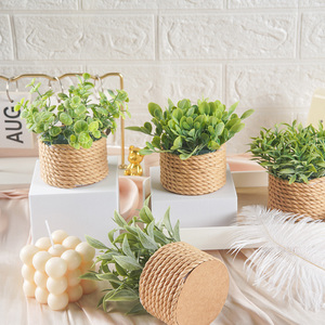 <span class=keywords><strong>Mini</strong></span> plantes artificielles <span class=keywords><strong>en</strong></span> <span class=keywords><strong>pot</strong></span>, fausses plantes vertes avec <span class=keywords><strong>pot</strong></span> tressé <span class=keywords><strong>en</strong></span> herbe, <span class=keywords><strong>eucalyptus</strong></span> pour la décoration de la maison, du bureau, du salon, de la chambre à coucher - Product Image 4