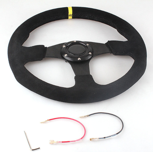 कार संशोधन स्टीयरिंग व्हील, ब्लैक सूट 14 इंच 350 मिमी रेसिंग प्रतिस्पर्धी यूनिवर्सल स्टीयरिंग व्हील - Product Image 6