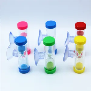 China Suppliers Custom Min Suction Cup Hourglass Sand Timer Plastic Sand Timer 3 Minute Sand Timer