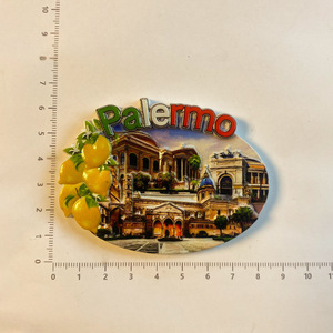 Aimants de réfrigérateur créatifs <span class=keywords><strong>en</strong></span> résine d'Italie, <span class=keywords><strong>Sicile</strong></span> et Palerme - Motif de carrelage traditionnel durable et souvenirs de voyage de sites emblématiques locaux - Product Image 6