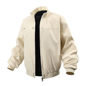 Veste de travail unisexe haut de gamme haute qualité, <span class=keywords><strong>noir</strong></span>, pilote, col montant, silhouette d'automne, veste de moto grande taille - Product Image 3
