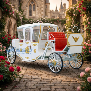 Carruaje Real de Lujo para Boda de Princesa en Oro Blanco, Carruaje Eléctrico con Caballos, Fabricantes de Carruajes Reales de Oro, Carros de 4 Ruedas - Product Image 1