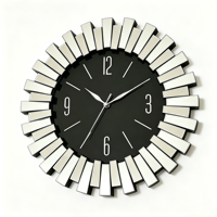 Jam Dinding Mewah Berlapis Cermin, Jam Dinding Besar Dekoratif Modern Skeleton Silent Quartz untuk Ruang Tamu Rumah