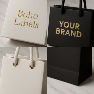 Sacs en Papier Kraft Classiques Personnalisés pour Vêtements, Accessoires de Mode, Cadeaux d'Affaires, Shopping – Logo Ruban sur Chaussettes, Chaussures, Fourrure - Product Image 3