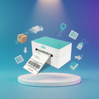 Printer Thermal USB 2-in-1 POS9220 untuk Label Waybill & Stiker 4x6 110mm, Printer Label Pengiriman Thermal Tanpa Tinta, Penggunaan Luas