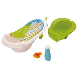 Vaschetta da Bagno in Plastica <span class=keywords><strong>per</strong></span> Neonati con Doccetta e Rete da Bagno, Set da Bagno Staccabile <span class=keywords><strong>per</strong></span> 0-12 Mesi, Design Multifunzione - Product Image 1