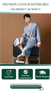 All'ingrosso plus size manica lunga in raso di seta abito kimono logo personalizzato pigiama <span class=keywords><strong>uomo</strong></span> pigiama vestito per l'inverno e l'autunno - Product Image 4