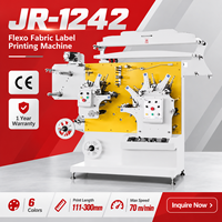 Machine d'impression d'étiquettes en tissu Flexo JR-1242, directement de l'usine, approuvée CE, 70 m/min, 6 couleurs, imprimante Flexo pour étiquettes tissées