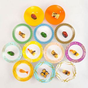 Grands plats de fête en mélamine durables et écologiques de style Japandi, assiettes rondes pour pizzas et sushis, pour restaurants, hôtels, convoyeurs - Product Image 2