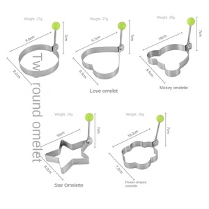 Molde de acero inoxidable Wanlai Yangjiang para huevos escalfados y bolas de arroz con <span class=keywords><strong>formas</strong></span> de estrella, flor y Mickey, ideal para hacer tortillas de <span class=keywords><strong>huevo</strong></span> DIY. - Product Image 4