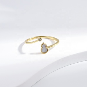 Bague empilable moderne en laiton plaqué or, bijoux fantaisie, petite bague ajustable en cuivre avec pierres précieuses, motif animal, pour femme, pas cher - Product Image 1