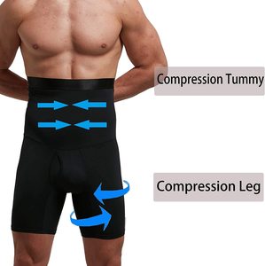 Prix usine hommes ventre contrôle Shorts taille haute sous-vêtements minceur Shapewear corps Shaper jambe Boxer slips - Product Image 5