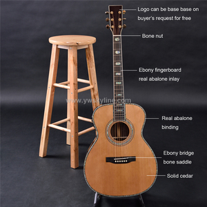 Guitare Acoustique Style <span class=keywords><strong>OM</strong></span> de 40 Pouces, Guitare en Bois Massif Faite à la Main, - Product Image 3