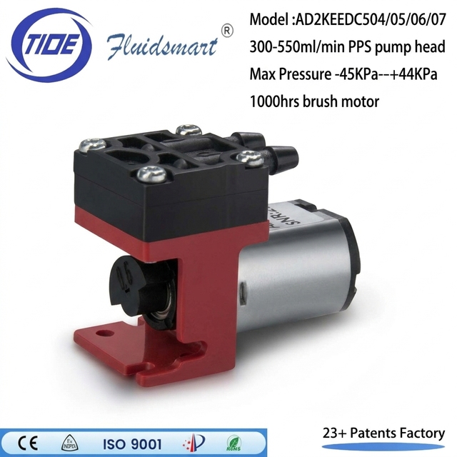 Low Pressure 500ml/Min Flow Gas Sampling Pump 5V DC Vacuum Air Pump Portable Mini Diaphragm Pump OEM Fluidsmart AD2DC505