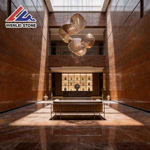 Losas de Mármol Rojo Marrón Pulido Directamente de Fábrica Wenlei para Proyectos de Decoración de Interiores - Product Image 4