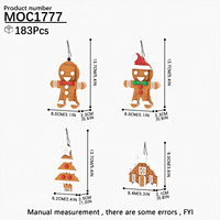 Ornement de Noël suspendu en plastique ABS personnalisé, blocs de construction à assembler soi-même, kit de briques de décoration de Noël, cadeau de fête, MOC1777