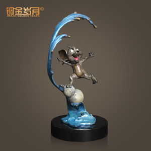 Figura Decorativa de Ratón Feliz, Totalmente en Latón, para Decoración del Hogar, Sala de Estar, Escritorio, Estilo Contemporáneo, Regalo - Product Image 4