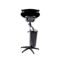 Meubles de salon de beauté modernes, lavabo en céramique noir pour salon de coiffure