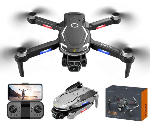 V888 Drone 8K Camera Obstacle Avoidance Optical Flow Positioning Brushless Quadcopter RC Drone V888 Drones