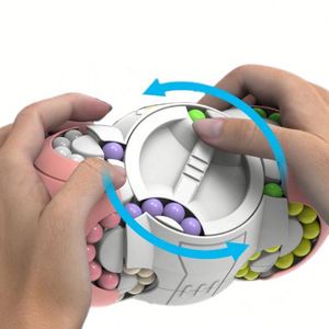 Rotating Finger <b>Magic</b> Cube Eco-friendly Plastic Bean Toy Adults Kids Educational Fingertip Fidget Decompression Stress Relief - Product Image 1