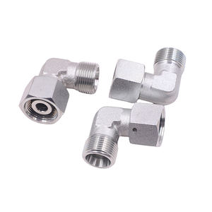 Tekanan tinggi 90 derajat siku baja karbon 2D9-22 tabung peredam adaptor dengan mur Putar - Product Image 2