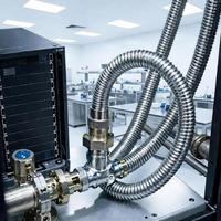 Tuyau métallique ondulé sur mesure en acier inoxydable 316, double tressage, DN125 PN25, type à bride pour conduite de vapeur