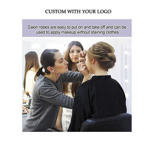 Capa Kimono con Logotipo Personalizado para Spa, Salón de Belleza, Peluquería, Impermeable, para Clientes, Peluqueros, 100% Poliéster, Cintura Ajustable, para Mujer - Product Image 5