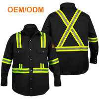 Chemise de travail ignifuge et antistatique 100 % coton à manches longues, réfléchissante, taille personnalisée, résistante au feu