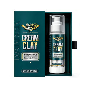 Crème coiffante pour cheveux pour hommes, crème coiffante pour cheveux, non rigide, sans résidus, à base d'eau, facile à laver, crème coiffante pour cheveux, argile, OEM - Product Image 1