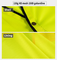Gilet de travail haute visibilité JIADE en maille 130g, tissu respirant haute densité avec ourlet arrière incurvé pour la sécurité des travaux de construction
