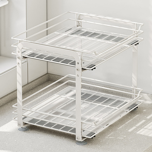 Portaspezie Multifunzionale da <span class=keywords><strong>Cucina</strong></span> a Due Livelli con Finitura Laccata, Resistente Supporto in Metallo per <span class=keywords><strong>Spezie</strong></span> e Coltelli da Tavolo - Product Image 4