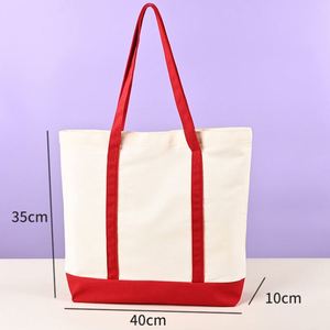 Heavy Duty Cotton Canvas Long Handle Shoulder Strap Tote <b>Bag</b> <b>for</b> <b>Women</b>-Large Beach <b>Lunch</b> Travel Shopping Storage - Product Image 3