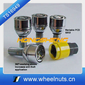 Patrón de sintonizador de acero de aleación 14x1,25 con asiento de bola de manga giratoria SR12 <span class=keywords><strong>Perno</strong></span> de bloqueo de <span class=keywords><strong>rueda</strong></span> de <span class=keywords><strong>seguridad</strong></span> de coche - Product Image 5