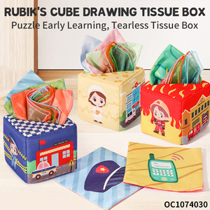 Nouveaux produits personnalisation éducation apprentissage tissu doux <span class=keywords><strong>livres</strong></span> en tissu bébé boîte à mouchoirs Montessori jouet sensoriel pour 0-6 6-12 mois - Product Image 2